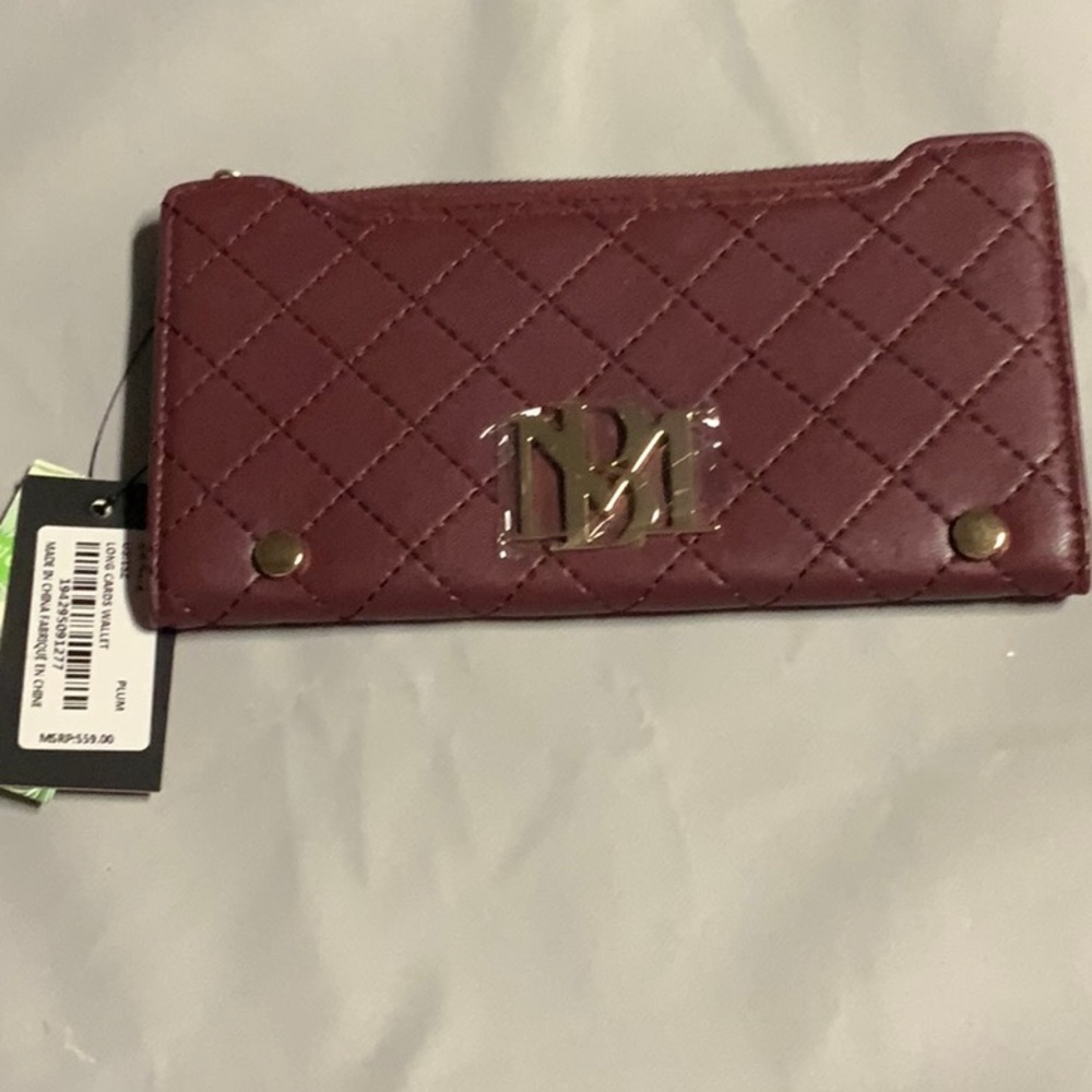 Badgley Mischka Quilted Burgundy Wallet